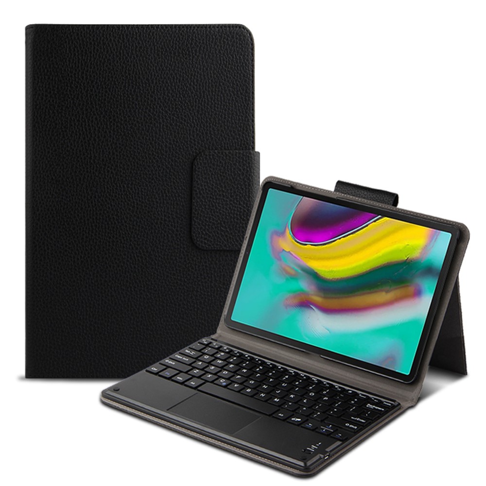 JIUYU Wireless Touch Pad Bluetooth Keyboard with Stand Leather Case for Samsung Galaxy Tab A7 10.4 (2020) T500 - Black-8