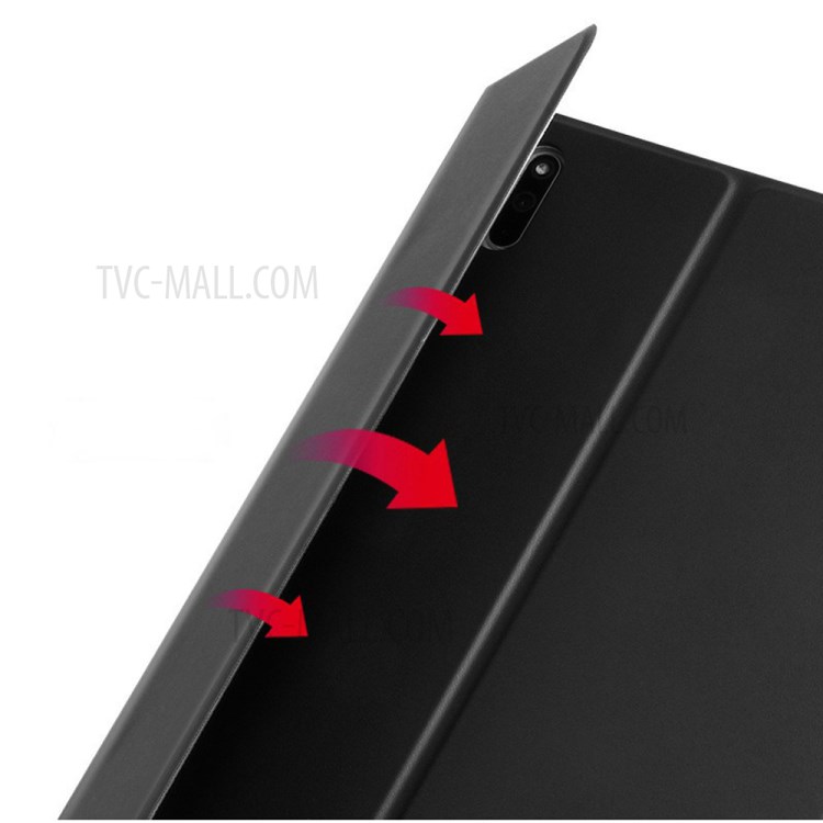 Ajiuyu Bluetooth-Tastatur-Ledertasche-Schutzhülle Mit Stand Für Huawei MatePad 10,4 Zoll (2020) - Schwarz-8