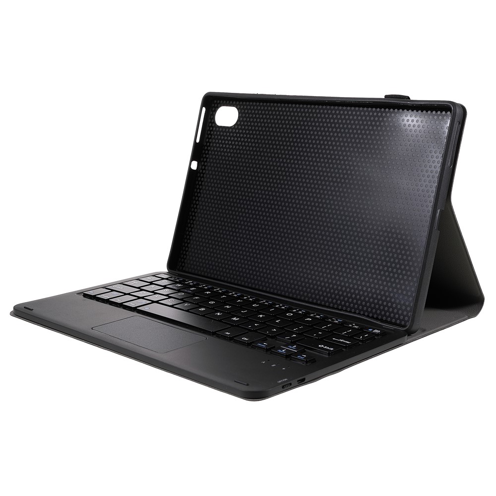 Teclado Táctil Inalámbrico Bluetooth + Caja Protectora De Cuero Para Lenovo Tab M10 Plus - Negro