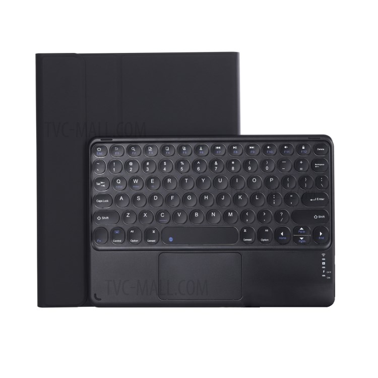 YT098B-A Skin Texture Leather Stand Case Bluetooth Touchpad Keyboard with Built-in Pen Slot for iPad Air (2020)/iPad Pro 11-inch (2018) - Black-3