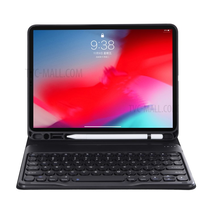 YT098B Smart Bluetooth Keyboard Skin Texture Leather Stand Case with Pen Slot for iPad Air (2020)/iPad Pro 11-inch (2018) - Black-2
