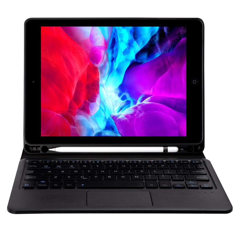 T11B-A Candy Color Lederständer Hülle Mit Bluetooth-Touchpad-Tastatur Eingebautem Stift-Steckplatz Für IPad Pro 11-Zoll (2021) - Schwarz-2