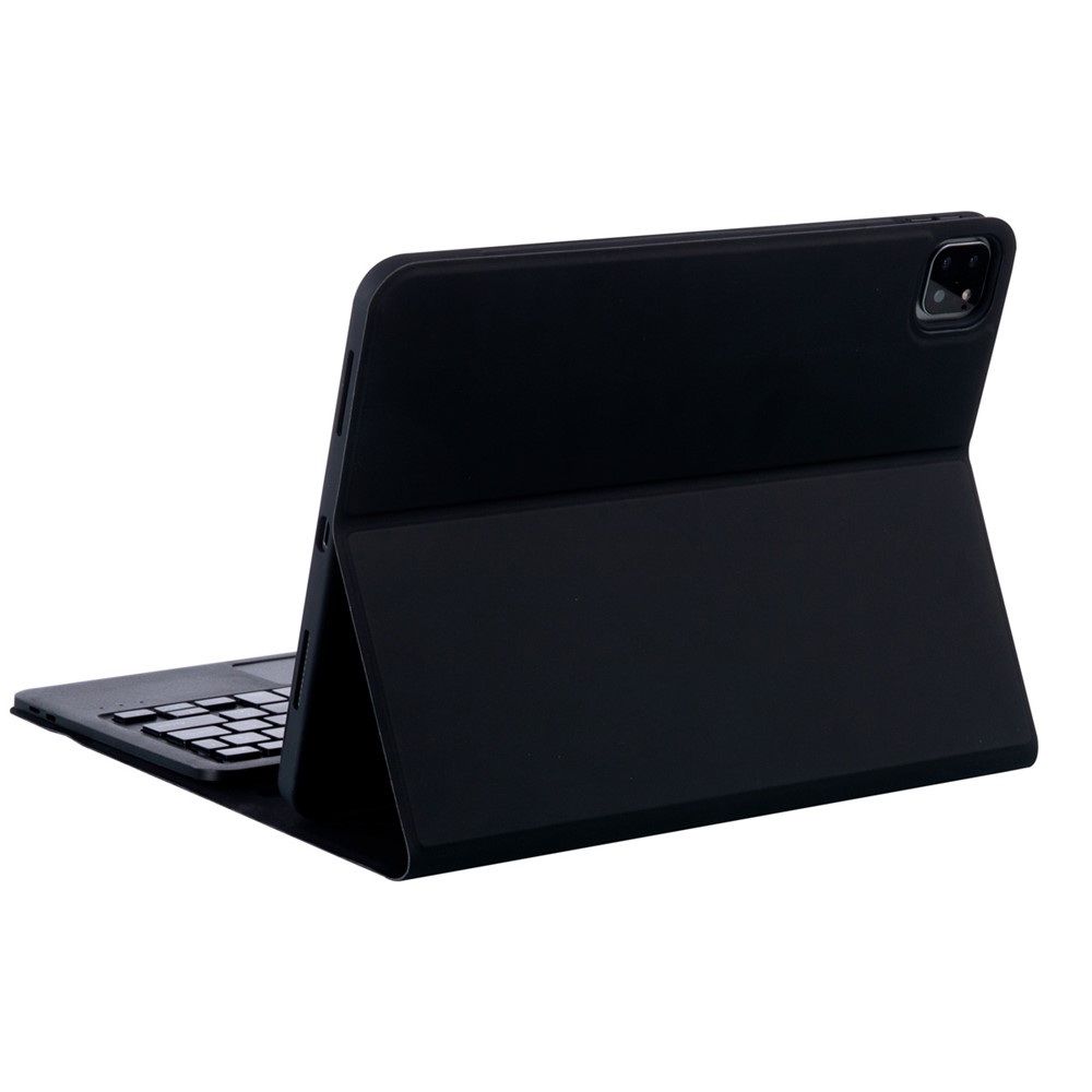 T11B-A Candy Color Lederständer Hülle Mit Bluetooth-Touchpad-Tastatur Eingebautem Stift-Steckplatz Für IPad Pro 11-Zoll (2021) - Schwarz-3