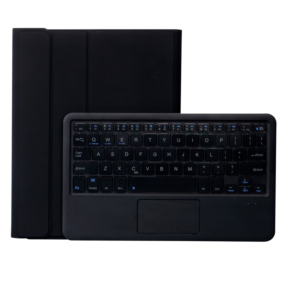 T11B-A Candy Color Lederständer Hülle Mit Bluetooth-Touchpad-Tastatur Eingebautem Stift-Steckplatz Für IPad Pro 11-Zoll (2021) - Schwarz-4