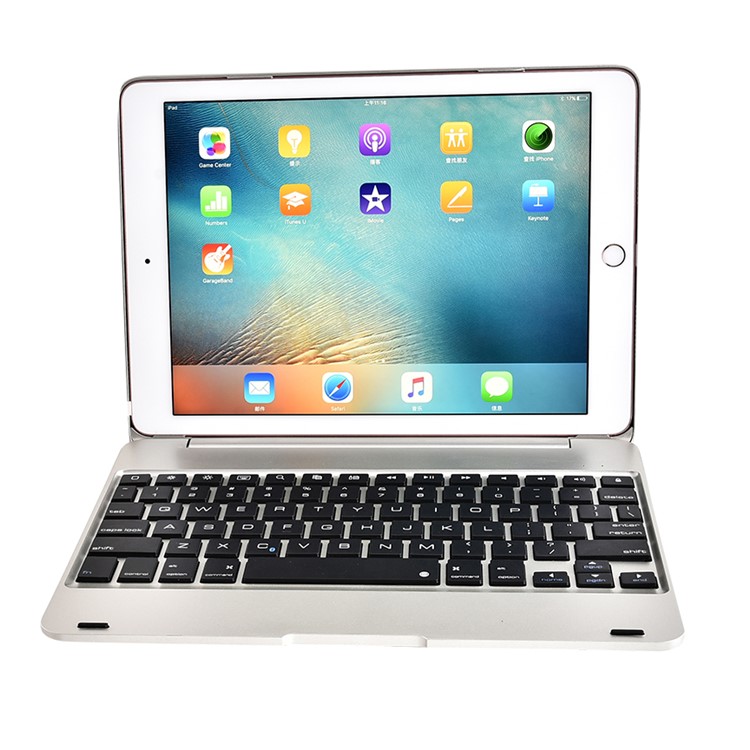 F19 Bluetooth 3.0 Keyboard Protection Cover for iPad Pro 9.7/Air 2 - Silver Color-2