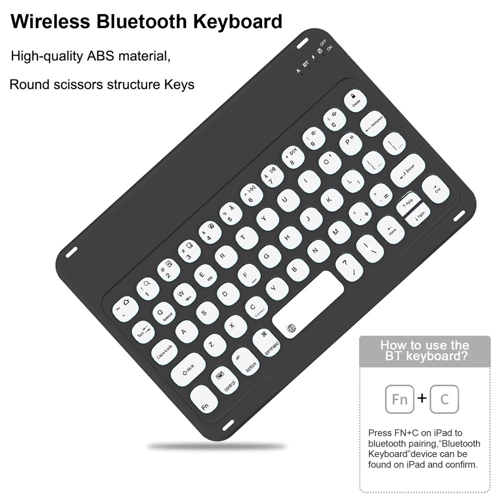 Dust-proof TPU Tablet Stand Case Shock Resistant Protective Cover with Magnetic Detachable Bluetooth Keyboard for iPad mini (2021) - Black-2