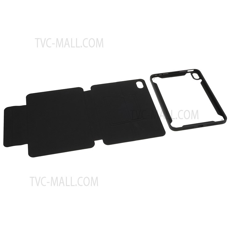 Dust-proof TPU Tablet Stand Case Shock Resistant Protective Cover with Magnetic Detachable Bluetooth Keyboard for iPad mini (2021) - Black-8