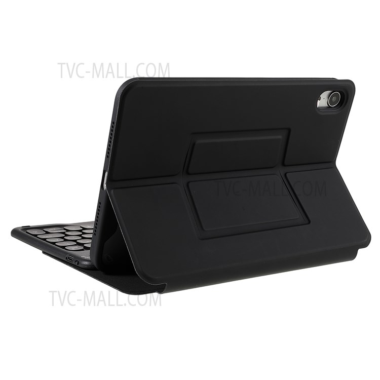 Detachable TPU Tablet Stand Case Shock Resistant Magnetic Detachable Bluetooth Keyboard Protective Cover with Backlit for iPad mini (2021) - Black-7