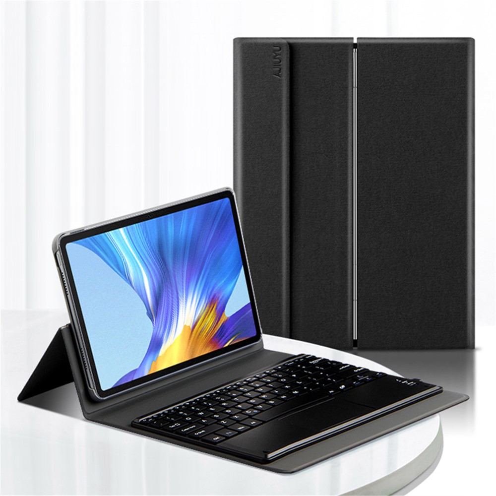 JIUYU Slim Light 2-in-1 Detachable Touchpad Bluetooth Keyboard + Anti-drop Leather Cover Case with Tri-fold Stand for Honor V6-1