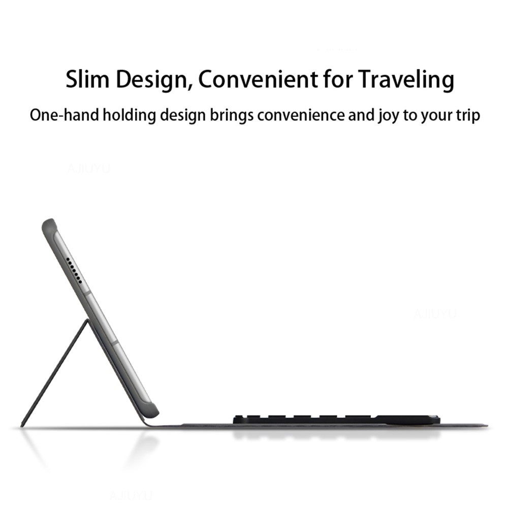 JIUYU Slim Light 2-in-1 Detachable Touchpad Bluetooth Keyboard + Anti-drop Leather Cover Case with Tri-fold Stand for Honor V6-6