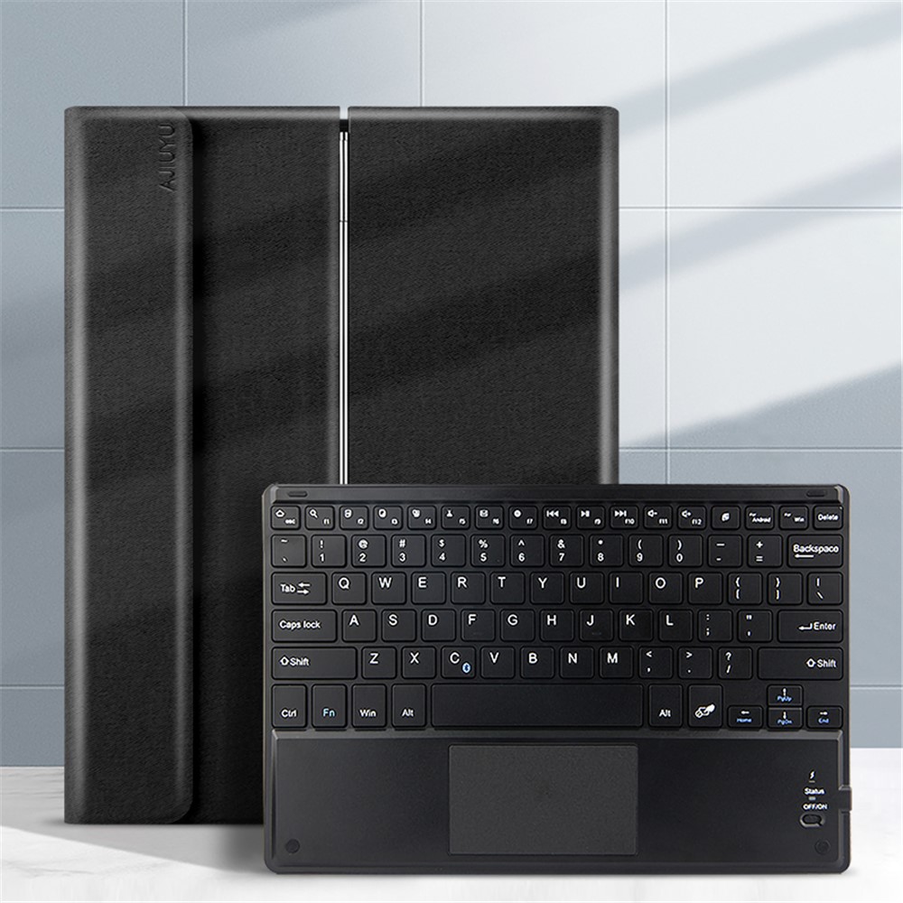 JIUYU Slim Light 2-in-1 Detachable Touchpad Bluetooth Keyboard + Anti-drop Leather Cover Case with Tri-fold Stand for Honor V6-7
