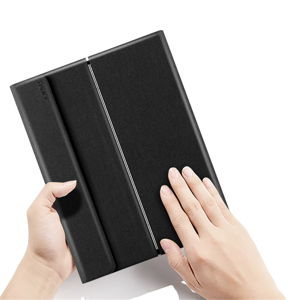 JIUYU Slim Light 2-in-1 Detachable Touchpad Bluetooth Keyboard + Anti-drop Leather Cover Case with Tri-fold Stand for Honor V6-8