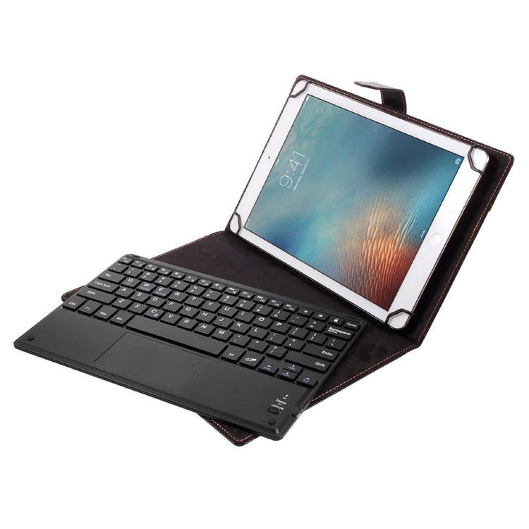 TH10-A Detachable Bluetooth Wireless Touchpad Keyboard Stand Leather Cover for 9-10.1 inch Tablet - Black-10