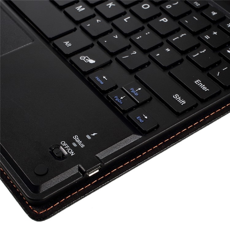 TH10-A Detachable Bluetooth Wireless Touchpad Keyboard Stand Leather Cover for 9-10.1 inch Tablet - Black-13