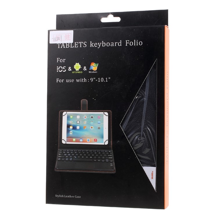 TH10-A Detachable Bluetooth Wireless Touchpad Keyboard Stand Leather Cover for 9-10.1 inch Tablet - Black-18