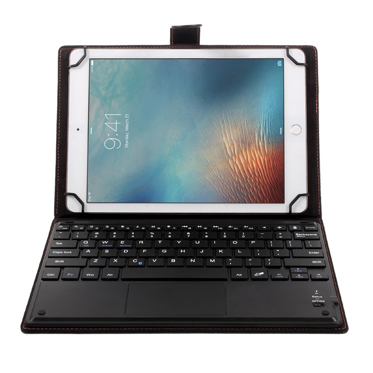 TH10-A Detachable Bluetooth Wireless Touchpad Keyboard Stand Leather Cover for 9-10.1 inch Tablet - Black-4