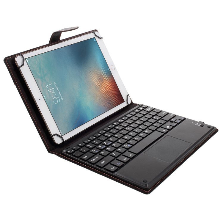 TH10-A Detachable Bluetooth Wireless Touchpad Keyboard Stand Leather Cover for 9-10.1 inch Tablet - Black-5