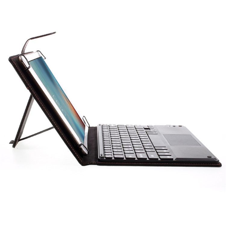 TH10-A Detachable Bluetooth Wireless Touchpad Keyboard Stand Leather Cover for 9-10.1 inch Tablet - Black-6
