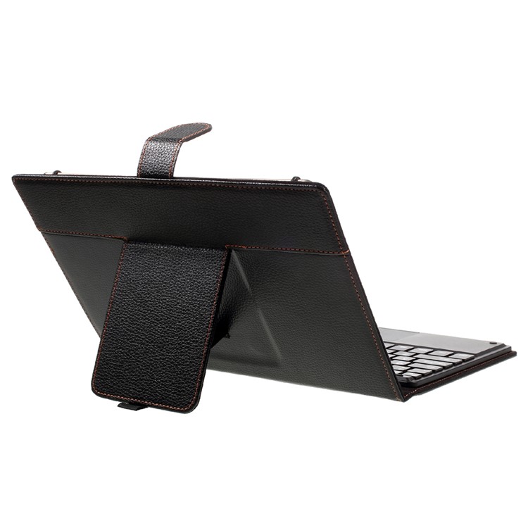 TH10-A Detachable Bluetooth Wireless Touchpad Keyboard Stand Leather Cover for 9-10.1 inch Tablet - Black-7