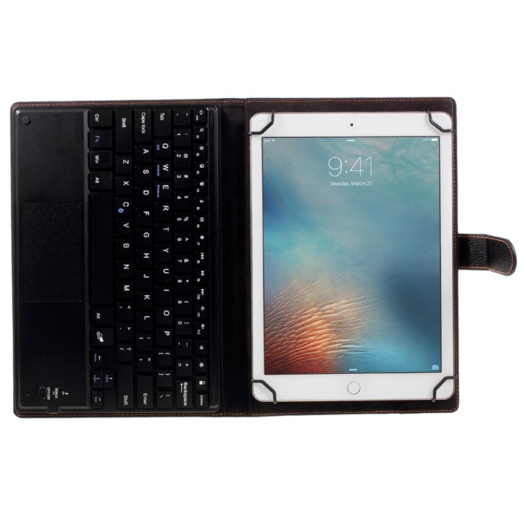 TH10-A Detachable Bluetooth Wireless Touchpad Keyboard Stand Leather Cover for 9-10.1 inch Tablet - Black-8