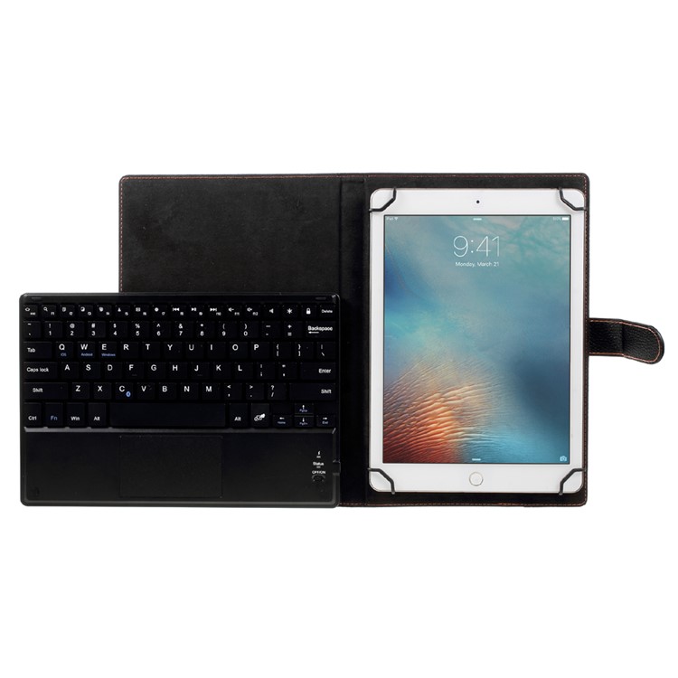 TH10-A Detachable Bluetooth Wireless Touchpad Keyboard Stand Leather Cover for 9-10.1 inch Tablet - Black-9