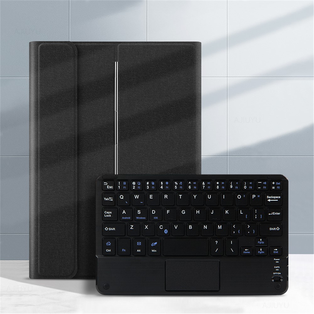 JIUYU Detachable Touchpad Bluetooth Magnetic Absorption Keyboard + Multi-angle Stand Slim Leather Cover Case for Apple iPad mini 4/mini (2019) 7.9 inch - Black-6