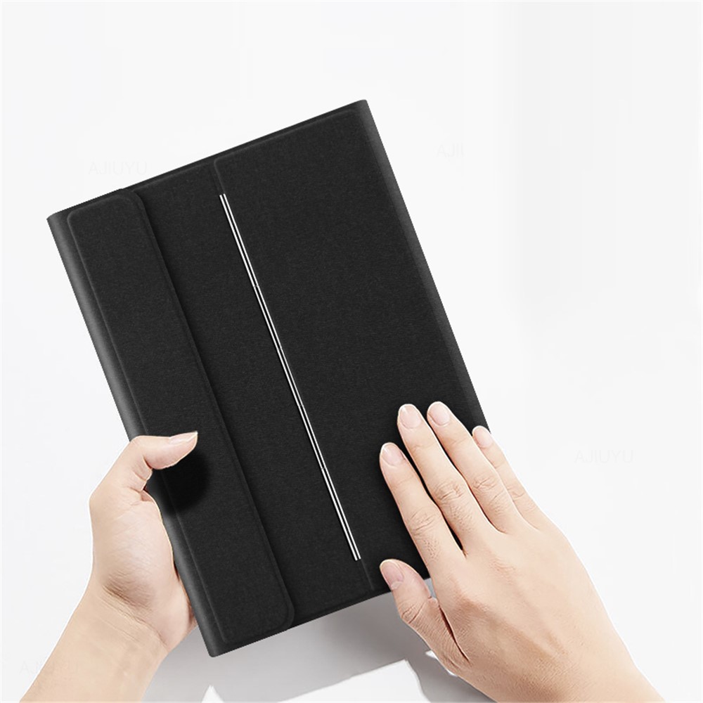 JIUYU Detachable Touchpad Bluetooth Magnetic Absorption Keyboard + Multi-angle Stand Slim Leather Cover Case for Apple iPad mini 4/mini (2019) 7.9 inch - Black-7