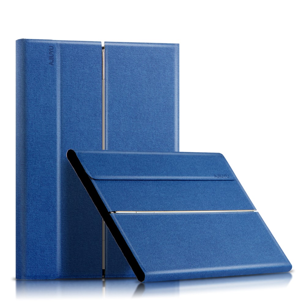 JIUYU Detachable Bluetooth Touchpad Multi-color Backlit Design Keyboard + Multi-angle Stand Leather Case Protector for iPad Pro 12.9-inch (2020)/(2021) - Blue-10