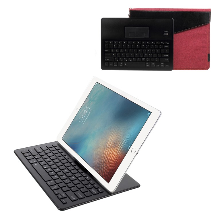 2088 Bluetooth 3.0 Keyboard + Tablet PC Pouch Case Kit with LED Indicator - Black / Red-1