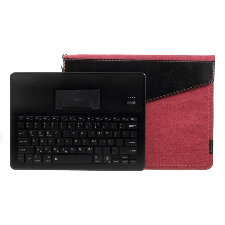 2088 Bluetooth 3.0 Keyboard + Tablet PC Pouch Case Kit with LED Indicator - Black / Red-12