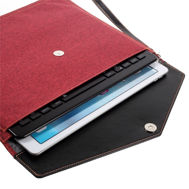 2088 Bluetooth 3.0 Keyboard + Tablet PC Pouch Case Kit with LED Indicator - Black / Red-16