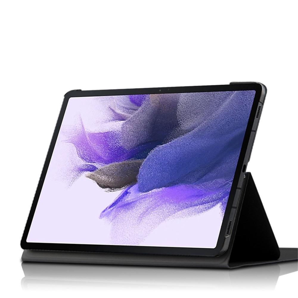 JIUYU Magnetic Auto-absorption Tablet Protection Leather Cover + Colorful Backlit Wireless Bluetooth Keyboard for Samsung Galaxy Tab S7 FE/Tab S7 Plus - Black-10