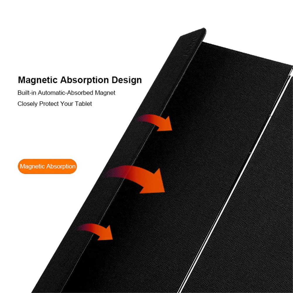 JIUYU Magnetic Auto-absorption Tablet Protection Leather Cover + Colorful Backlit Wireless Bluetooth Keyboard for Samsung Galaxy Tab S7 FE/Tab S7 Plus - Black-6