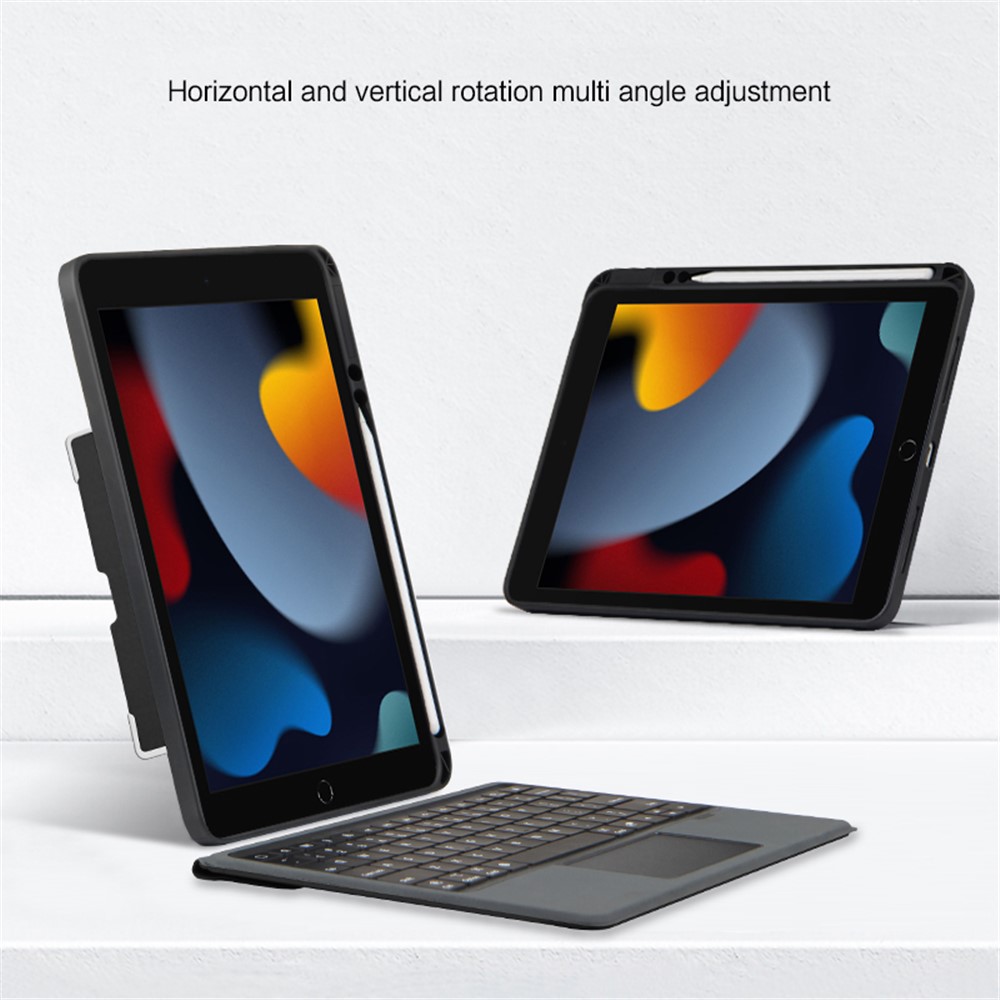 JIUYU 2 in 1 Bluetooth Wireless Magnetic Keyboard Adjustable Stand Tablet Cover Case with Built-in Pencil Holder for iPad 10.2 2019/2020/2021/iPad Pro 10.5 (2017)/iPad Air 10.5 (2019) - Black-7