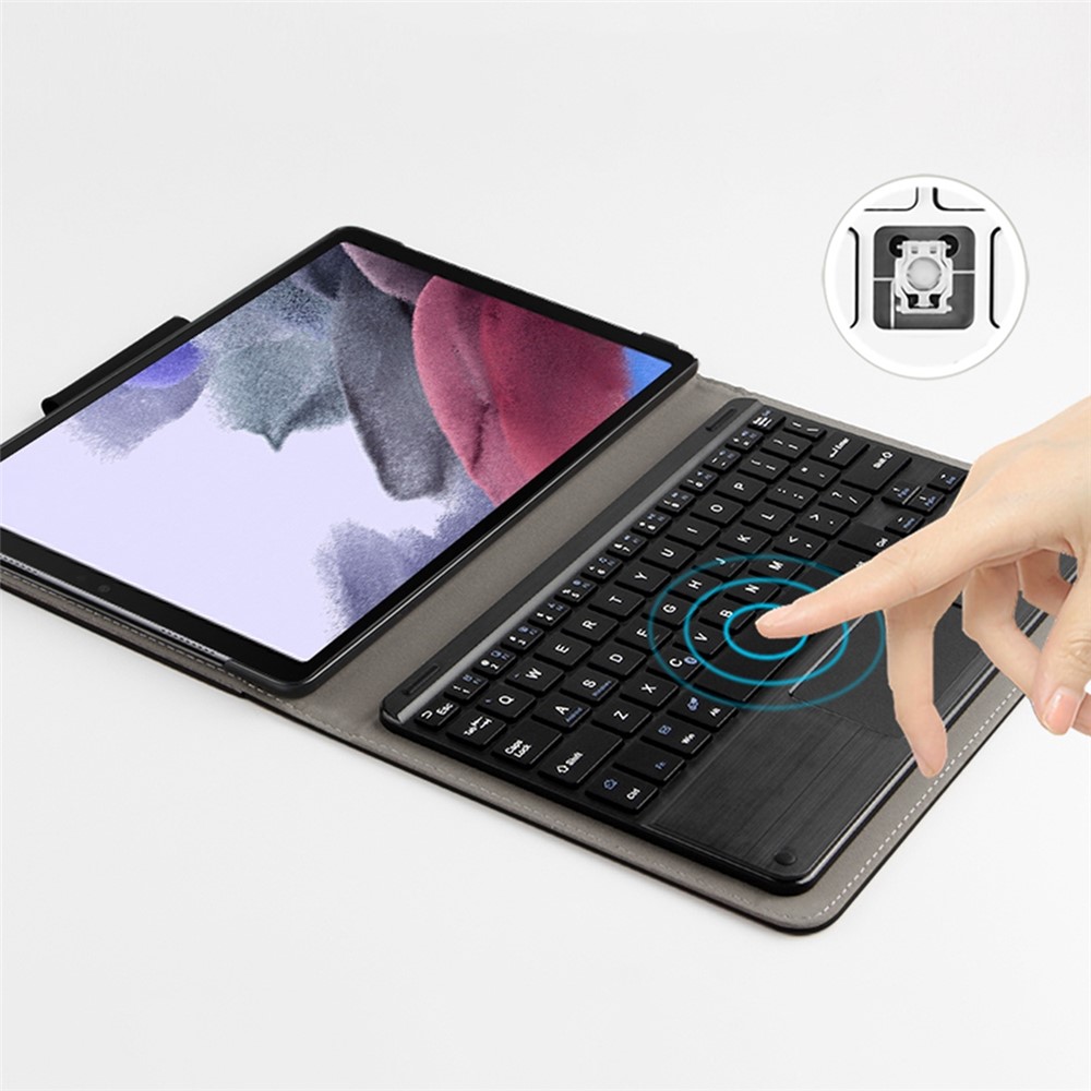 JIUYU Genuine Leather Tablet Stand Protective Cover Case + Wireless Bluetooth Keyboard with Touchpad for Samsung Galaxy Tab A7 Lite 8.7-inch-5
