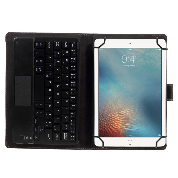 Touchpad Bluetooth Keyboard Leather Stand Case for 7-8 inch Tablet PC - Black-11