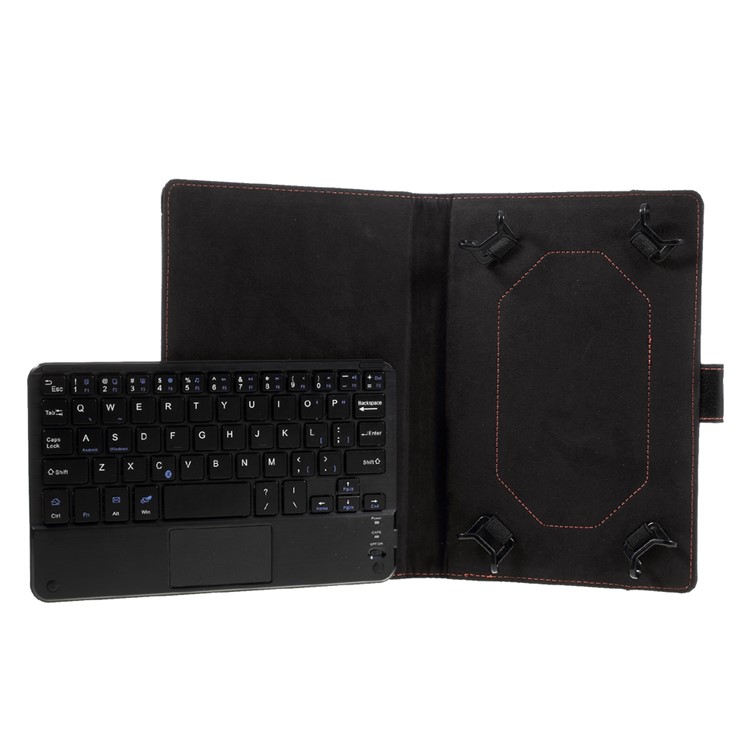 Touchpad Bluetooth Keyboard Leather Stand Case for 7-8 inch Tablet PC - Black-12