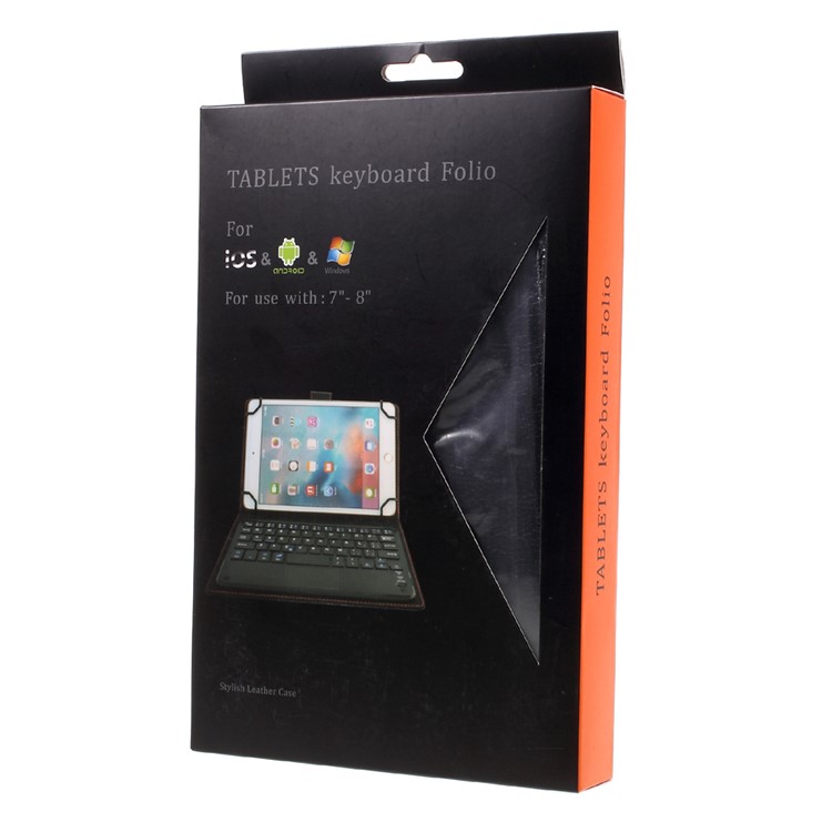 Touchpad Bluetooth Keyboard Leather Stand Case for 7-8 inch Tablet PC - Black-18