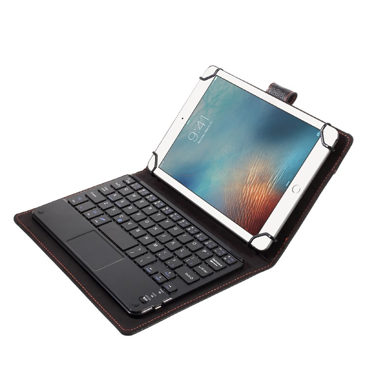 Touchpad Bluetooth Keyboard Leather Stand Case for 7-8 inch Tablet PC - Black-6