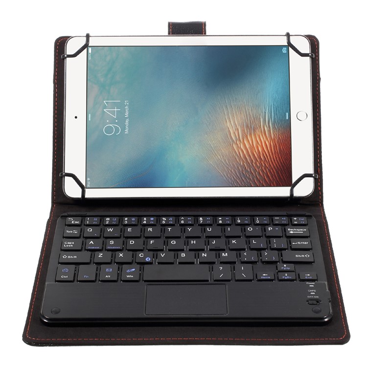 Touchpad Bluetooth Keyboard Leather Stand Case for 7-8 inch Tablet PC - Black-7