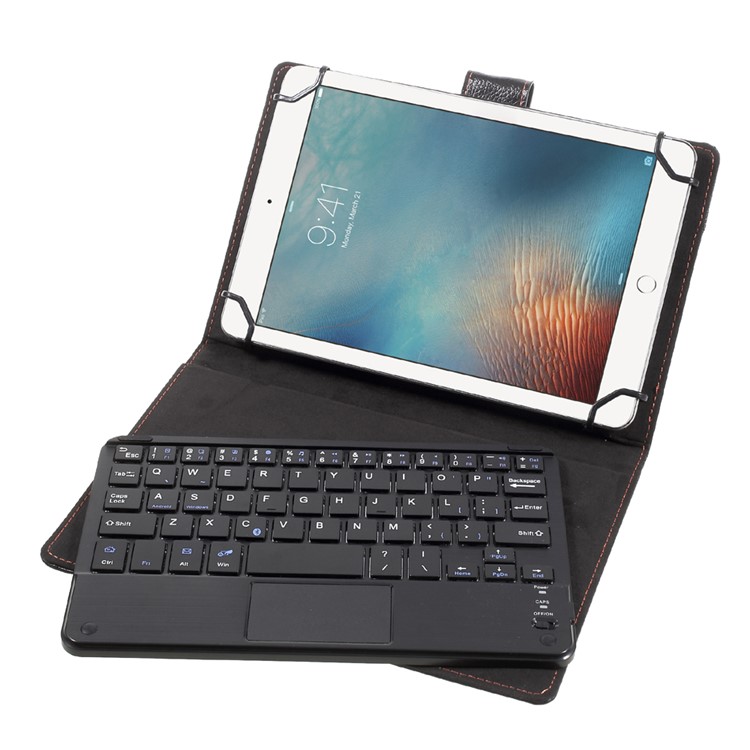Touchpad Bluetooth Keyboard Leather Stand Case for 7-8 inch Tablet PC - Black-8