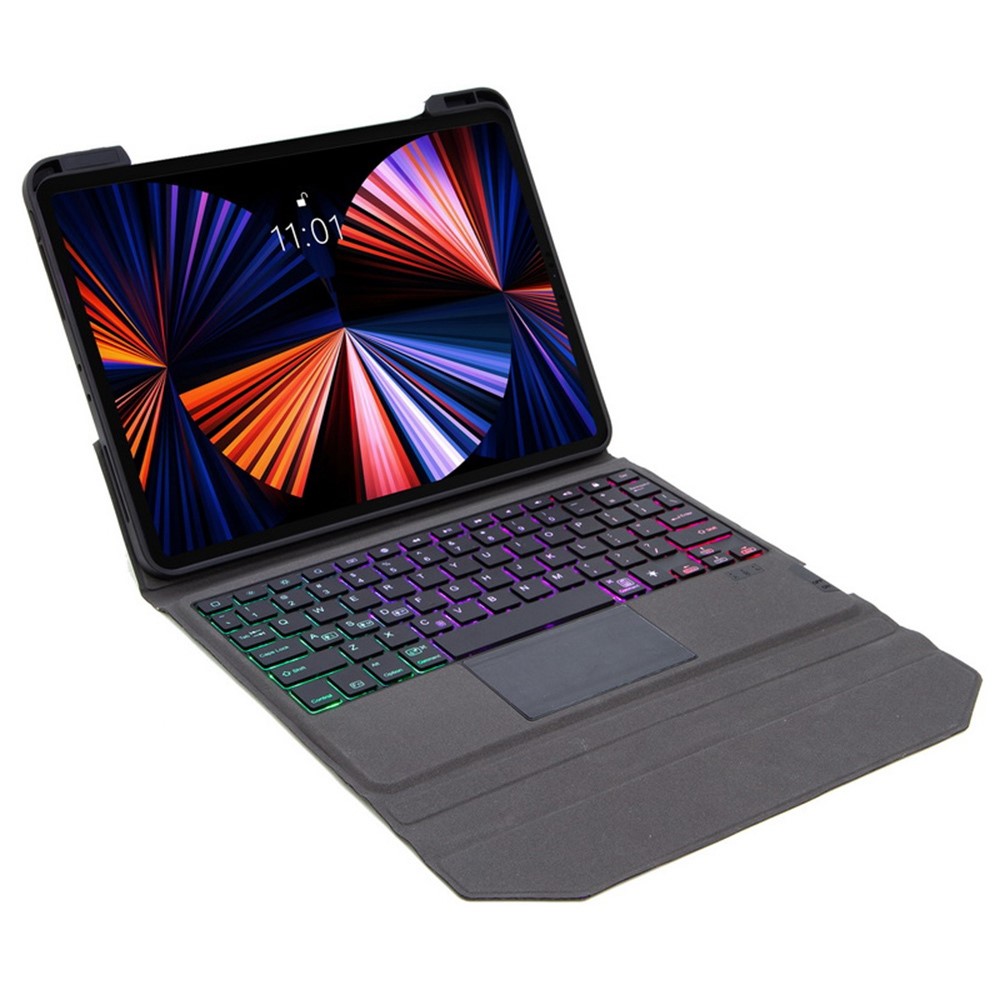 T129S For iPad Pro 12.9-inch (2021)/(2020)/(2018) Detachable Magnetic Acrylic Case Integrated Leather Cover Backlit Bluetooth Keyboard-3