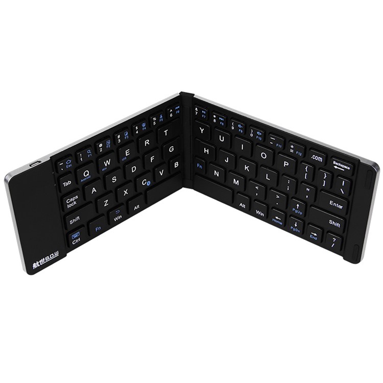 BOW Foldable Auto Sleep / Wake up Bluetooth Keyboard Support iOS, Android, Windows OS (HB022A) - Black-2