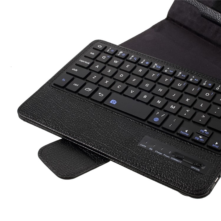 For Samsung Galaxy Tab A 7.0 T280 T285 Detachable Bluetooth Keyboard Litchi Leather Stand Case - Black-11