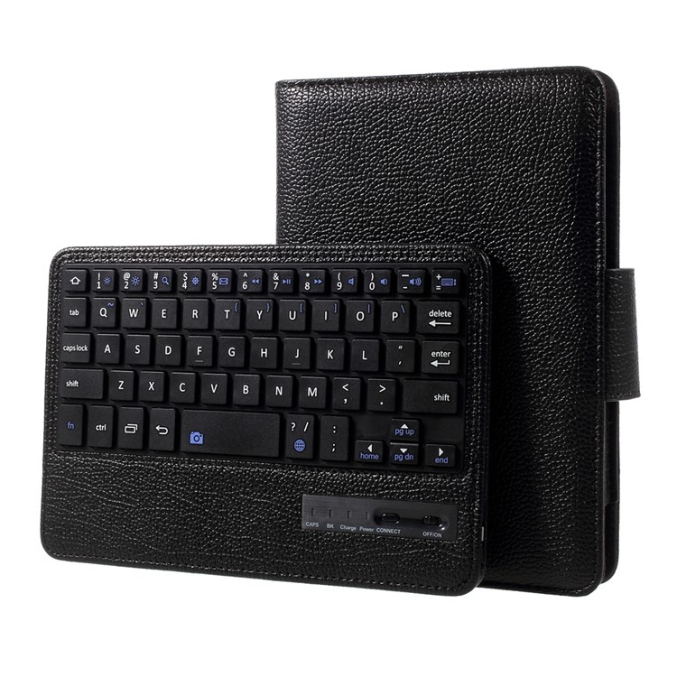 For Samsung Galaxy Tab A 7.0 T280 T285 Detachable Bluetooth Keyboard Litchi Leather Stand Case - Black-12