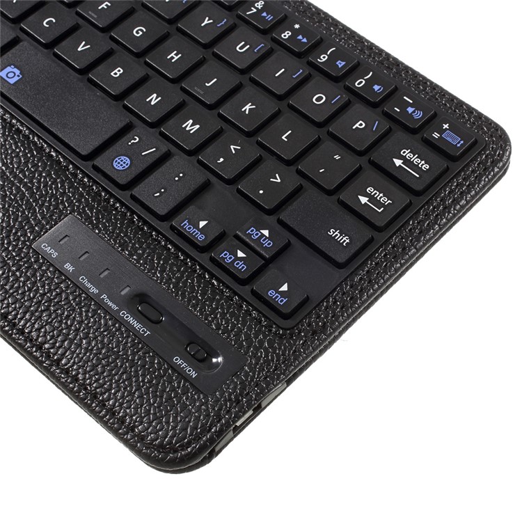 For Samsung Galaxy Tab A 7.0 T280 T285 Detachable Bluetooth Keyboard Litchi Leather Stand Case - Black-14