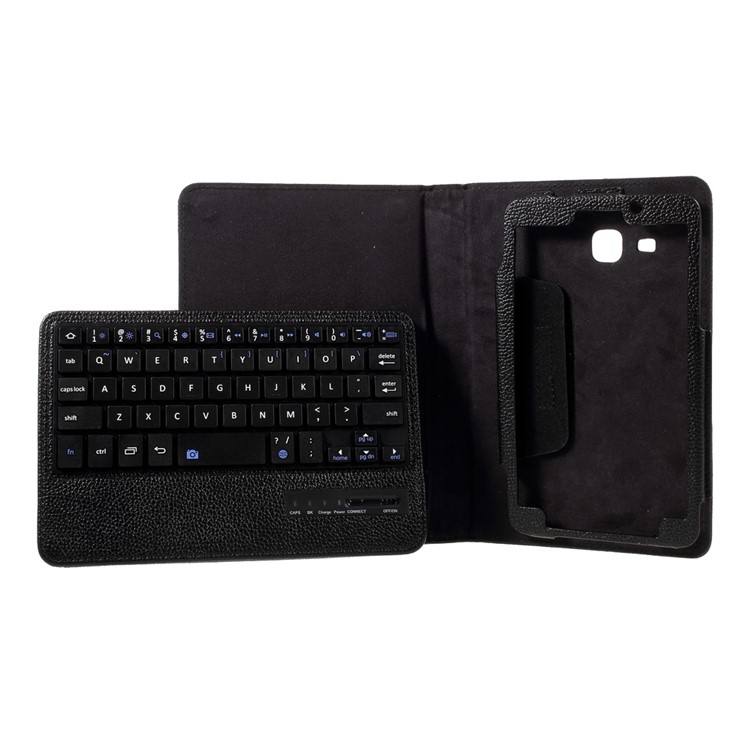 For Samsung Galaxy Tab A 7.0 T280 T285 Detachable Bluetooth Keyboard Litchi Leather Stand Case - Black-7