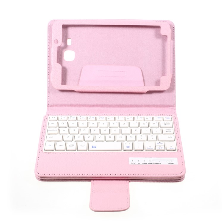 For Samsung Galaxy Tab A 7.0 T280 T285 Bluetooth 3.0 Keyboard Litchi Skin Leather Protective Case - Pink-6