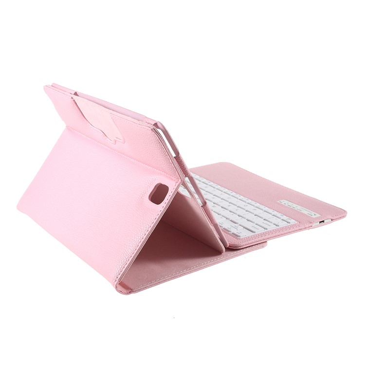 For Samsung Galaxy Tab S3 9.7-inch T820 Detachable Bluetooth Keyboard Litchi Leather Stand Case - Pink-4