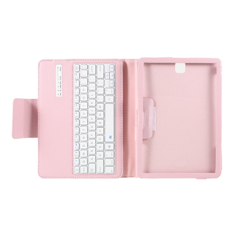 For Samsung Galaxy Tab S3 9.7-inch T820 Detachable Bluetooth Keyboard Litchi Leather Stand Case - Pink-5